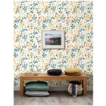 HaokHome 93047 Floral Peel and Stick Wallpaper Colorful Forest Beige Orange Blue Removable Contactpaper for Nursery Decorations 17.7in x 118in