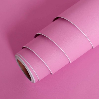 LaCheery Pink Peel and Stick Wallpaper Solid Pink Wallpaper Textured Pure Pink Contact Paper for Girls Kids Bedroom Princess Room Nursery Accent Walls Removable Self Adhesive Wall Coverings 12"x317"