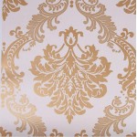 Lependor 17.71" X 118" Luxury Gold Damask Peel and Stick Wallpaper Removable Printed Stick Wall Paper Decorative Self Adhesive Shelf Drawer Liner Roll 17.71" X 9.8 ft 17.71” Wide x 118” Long