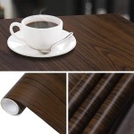 Mecpar Walnut Wood Grain Wallpaper 17.71 in x 32.8 Ft Brown Wood Contact Paper Wood Peel and Stick Wallpaper Vinyl Self Adhesive Thick Wallpaper for Kitchen Door Countertops Cabinets Shelves