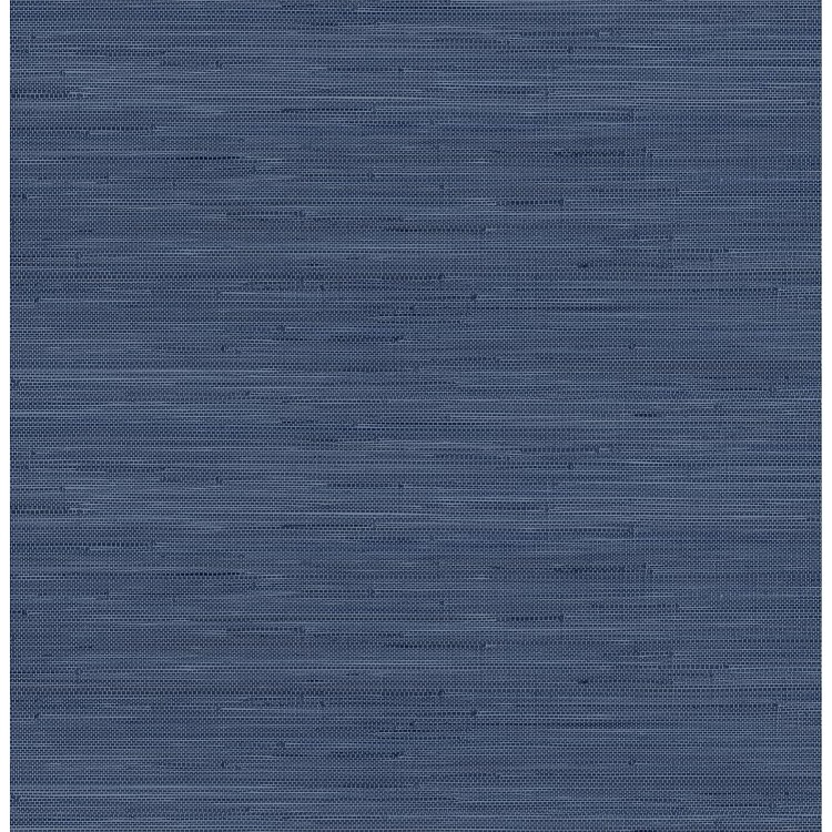 Navy Blue Classic Faux Grasscloth Peel & Stick Wallpaper