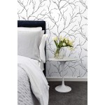 NextWall Delicate Branches Peel and Stick Wallpaper Ebony