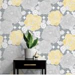 NextWall Retro Floral Peel and Stick Wallpaper