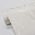 NuWallpaper NU2394 Treetops Peel & Stick Wallpaper Silver