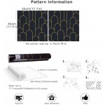 OCEANO Modern Black Wallpaper Contact Paper Peel and Stick Removable Vinyl Self-Adhesive Art Deco Arches Wallpaper 17.7''x118''