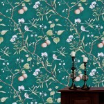 Orainege Green Floral Peel and Stick Wallpaper Vintage Floral Contact Paper 17.7inchx78.7inch Green Pattern Wallpaper Peel and Stick Floral Removable Wallpaper Retro Self Adhesive Vinyl Wall Paper