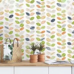 Peel and Stick Wallpaper Colorful Leaf Wallpaper Floral Peel & Stick Wallpaper Self Adhesive Wallpaper Removable 17.7"×118" Contact Paper for Countertop Furniture Kitchen Wall Floral Boho Vinyl Roll