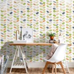 Peel and Stick Wallpaper Colorful Leaf Wallpaper Floral Peel & Stick Wallpaper Self Adhesive Wallpaper Removable 17.7"×118" Contact Paper for Countertop Furniture Kitchen Wall Floral Boho Vinyl Roll