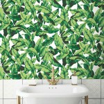 RoomMates RMK11045WP Tropical Palm Leaf Green Peel and Stick Wallpaper