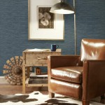 RoomMates RMK11314WP Blue Faux Grasscloth Non-Textured Peel and Stick Wallpaper 20.5 inches x 16.5 feet