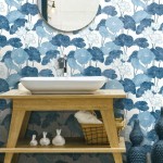 RoomMates RMK11448WP Blue Lily Pad Peel and Stick Wallpaper