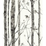 RoomMates RMK11728WP Birch Trees Gray Peel and Stick Wallpaper