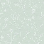 RoomMates RMK11950WP Green and White Twigs Peel and Stick Wallpaper