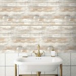 RoomMates RMK9050WP White Distressed Wood Peel and Stick Wallpaper