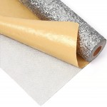 Self Adhesive Silver Chunky Glitter Wallpaper ,Peel and Stick Roll Decor Sparkle Glitter Fabric 17.4in x 16.4ft （One Roll）