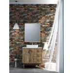 Stone Brick Wallpaper Peel and Stick Wallpaper Removable Kitchen Wall Covering Roll Home Use Decoration Self Adhesive Vinyl Waterproof 17.71''x118''