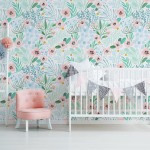 VaryPaper Floral Wallpaper Peel and Stick Wallpaper Pink Blue Green Removable Wallpaper Floral Contact Paper Decorative Wall Paper Roll for Bedroom Nursery Walls Decor Cabinets Shelves 17.7''x118''
