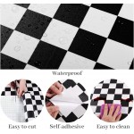 VaryPaper Thick Checkered Peel and Stick Wallpaper Black and White Wallpaper 15.7''x78.7'' Self Adhesive Waterproof Contact Paper for Kitchen Backsplash Bathroom Walls Countertops Drawer Shelf Liners