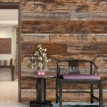 Wenmer 17.71" x 118" Brown Wood Peel and Stick Wallpaper Shiplap Self Adhesive Wallpaper Wood Plank Wallpaper for Countertop Cabinet Shelf Drawer Wall Door