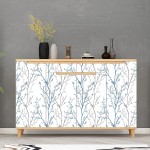 WENMER Tree Contact Paper 17.71” x 394” Grey Blue Branches Wallpaper Peel and Stick Tree Wallpaper Self-Adhesive Branches Contact Paper Removable for Cabinet Bedroom Shelf Wall