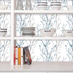 WENMER Tree Contact Paper 17.71” x 394” Grey Blue Branches Wallpaper Peel and Stick Tree Wallpaper Self-Adhesive Branches Contact Paper Removable for Cabinet Bedroom Shelf Wall