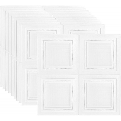 White 3D Wallpaper,Repeatable Paste Peel and Stick Self-Adhesive Wall Panel,27x27 Inch 10 Pieces 53 Square Feet,Ceiling Door Bedroom Home Background Interior Wall Decor 10 Pcs