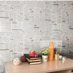 White Vintage Newspaper Wallpaper 17.7 X 78.7 in Literature and Art French Language Wallpaper Self Adhesive Peel and Stick Wallpaper for Countertops Cabinets Decorative Dormitory Old Furniture
