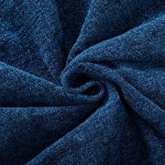 Americanflat Chenille Throw Blanket in Blue with Breathable Polyester with Decorative Fringe Wrinkle and Fade Resistant 50" x 60"