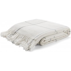 Arus Highlands Collection Tartan Plaid Design Throw Blanket 60 by 80 Inches Off-White