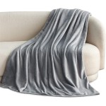 Bedsure Fleece Throw Blanket for Couch Grey Lightweight Plush Fuzzy Cozy Soft Blankets and Throws for Sofa 50x60 inches