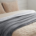 Bedsure Sherpa Fleece Throw Blanket for Couch Grey Thick Fuzzy Warm Soft Blankets and Throws for Sofa 50x60 Inches