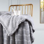 Bertte Ultra Soft Fluffy Warm Cozy Velvet Throw Blanket 50"x 60" Smoke Grey