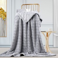 Bertte Ultra Soft Fluffy Warm Cozy Velvet Throw Blanket 50"x 60" Smoke Grey