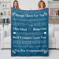 Best Friend Birthday Gifts for Women Unique Female Friendship Gifts for Bestie Fleece Throw Blanket 50"x60" Seablue