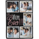 Best Mom Ever Custom Blanket with 5 Photos Personalized Picture Blanket Customized Gifts for Mom Grandma for Birthday Mother's Day Christmas 15 Colors Available 32"x48"