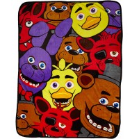 BIOWORLD Five Nights at Freddy's Multi Character Fleece Throw Blanket 48" x 60"