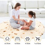 CASOFU Burritos Blanket Double Sided Giant Flour Tortilla Throw Blanket Novelty Tortilla Blanket for Your Family 285 GSM Soft and Comfortable Flannel Taco Blanket for Adults. Beige 71 inches
