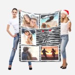 Custom Blankets with Pictures Personalized Photo Blankets Customized Throw Blanket for Her Women Wife Girlfriend Him Boyfriend Husband as Valentines Day Gifts Birthday Present Anniversary Souvenir