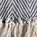 DII Rustic Farmhouse Cotton Chevron Blanket Throw with Fringe for Chair Couch Picnic Camping Beach & Everyday Use 50 x 60 Urban Chevron French Blue