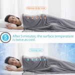 Elegear Cooling Throw Blanket Japanese Q-Max>0.4 Arc-Chill Cooling Fiber Absorb Body Heat 100% Cotton Backing Summer Cool Blanket for Travel Outdoor Cold Blankets for Sleeping Hypoallergic Grey