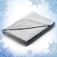 Elegear Cooling Throw Blanket Japanese Q-Max>0.4 Arc-Chill Cooling Fiber Absorb Body Heat 100% Cotton Backing Summer Cool Blanket for Travel Outdoor Cold Blankets for Sleeping Hypoallergic Grey