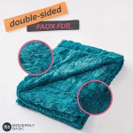 Faux Fur Throw Blanket for Bed Sofa and Couch Luxury Double Sided Soft Blanket Fuzzy Blankets & Throws Warm Blanket Cozy Blanket – 50 x 65 Inches