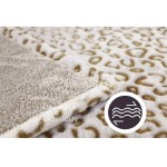 FY FIBER HOUSE Flannel Fleece Throw Microfiber Blanket with 3D Cheetah Print,50 by 60-Inch,Brown