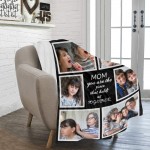 Gifts for Mom Custom Blankets with Photos Personalized Throw Blankets with Picture for Mother‘s Day Customized Blanket for Best Mom Ever Family Mother Women Souvenirs Birthday 6 Photo Collage