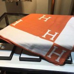 H Throw Blanket Warm Shawl Thick Knitted Cashmere Blankets Yoga Sofa Living Room or Bed air-Conditioned Room Decoration Blanket 51 inches * 70 inches Orange