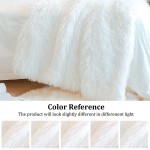 JONIYEAR Extra 2.8" Long Hair Fluffy Faux Fur Throw Blanket 50" x 60" Luxury Soft Decorative Fuzzy Furry Blanket for Couch Cozy Plush Shaggy Blankets for Sofa Bed Cutey Lovely Blanket for Pet,White