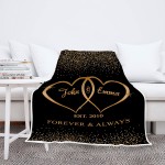 Made in USA Stylish Gears Personalized Blankets for The Closest One to Your Heart Custom Blanket Couple Custom Couple Gifts Two Heart Together