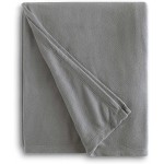 Martex 1B06853 Super Soft Fleece Plush Lightweight Blanket Low Lint Luxury Hotel Style Solid Pet Friendly Bed and Couch Blankets Twin Grey