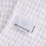 Melody House Super Soft Woven Plaid Pattern Throw Decorative Throw Blanket with Tassels 50x60 Bright White