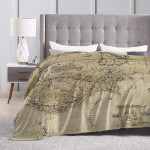 Middle Earth Map Blanket Ultra Soft Fleece Home Decorative Throw Blanket Couch Bed Sofa Living Room Blankets for Men Women Kids Adults 50"x40"